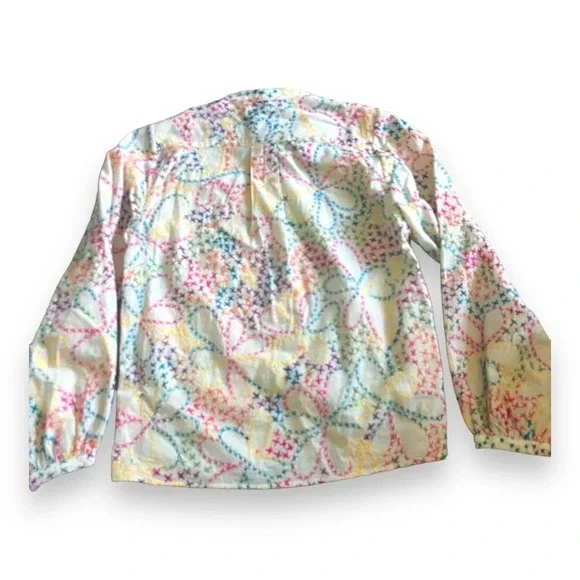 Madewell Warm Voile Phoebe Embroidered Cross-stitch Top Sz 2 100% Cotton Voile - Picture 3 of 7